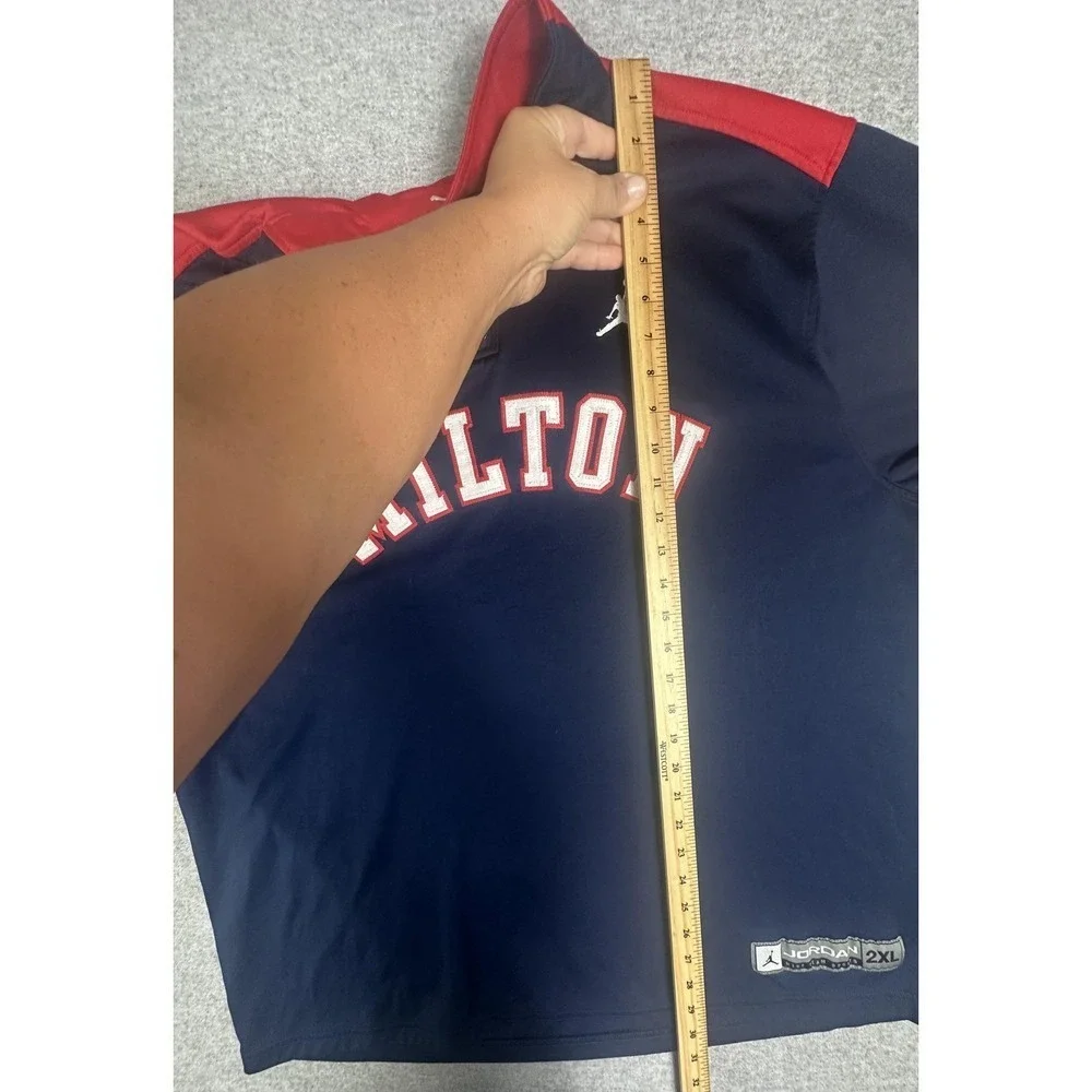 Milton Quarter Zip Pullover Mens 2XL Navy Red Jordan Nike Team Sports Warmup